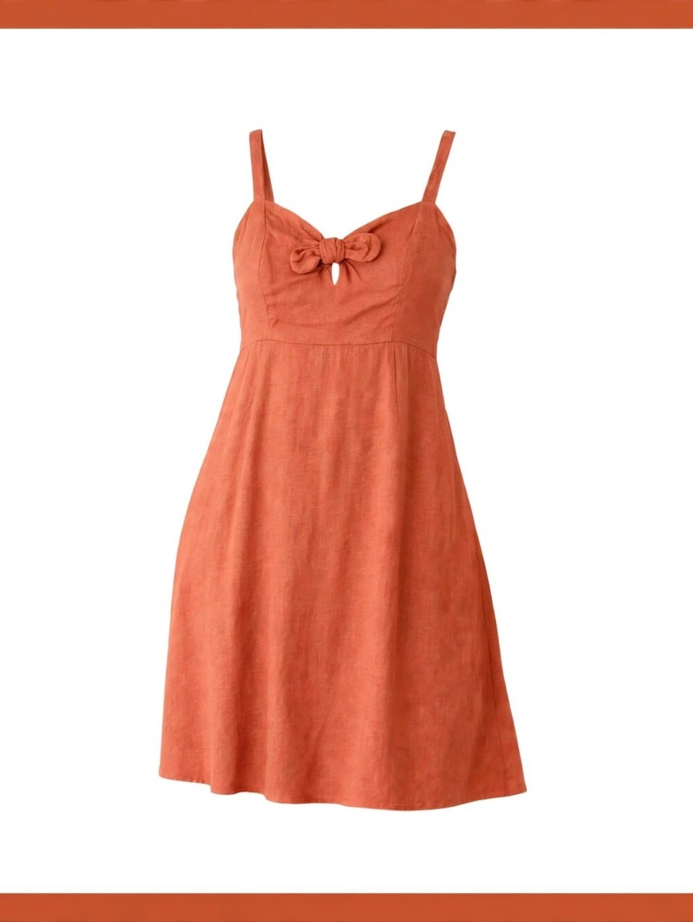 NWT LOFT Bow-Front Linen Blend Sundress – Terracotta Size Small